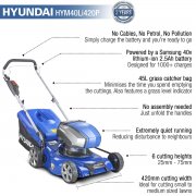 Hyundai HYM40LI420P 40V Cordless Lawn Mower 42cm / 16"  with Battery & Charger